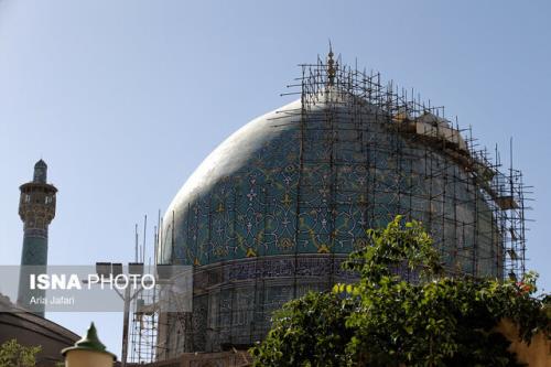 مرمت گنبد مسجد جامع عباسی به پایان رسید